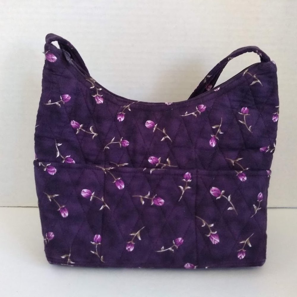 Purple Quilted Handmade Elderberry Purse tulip